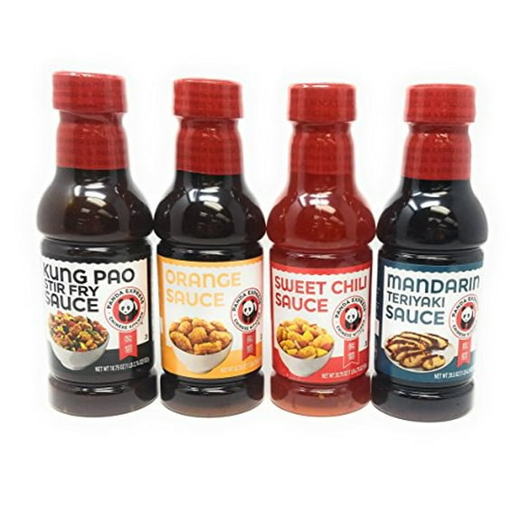 Panda Express Sauce Variety Bundle, 18.75 oz-20.75 oz (Pack of 4) includes 1-Bottle Sweet Chile Sauce, Mandarin Teriyaki Sauce, Orange Sauce, Kung Pao Sauce