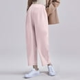 thumbnail image 2 of Bixock Women's Maternity Pants Elastic Waist Solid Color Over The Belly Straight Casual Wide Leg Pants with Pocket Pregnancy Clothes Pants, 2 of 4