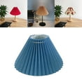 thumbnail image 3 of facefd Pleated Lampshade Cloth Table Ceiling Light Shade Pleated Desk Lamp Shade Bedroom Fabric Blue, 3 of 8