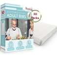 thumbnail image 3 of Disposable Adult Bibs for Eating | 50-Pack | White Large Tie Back Apron Bib for Senior Men, Elderly Women, and Adults for Medical and Nursing Home Care | Leak-Proof Clothing Protectors, 3 of 8