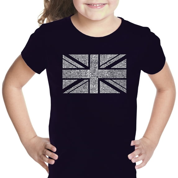 LA Pop Art Girl's Word Art T-shirt - UNION JACK