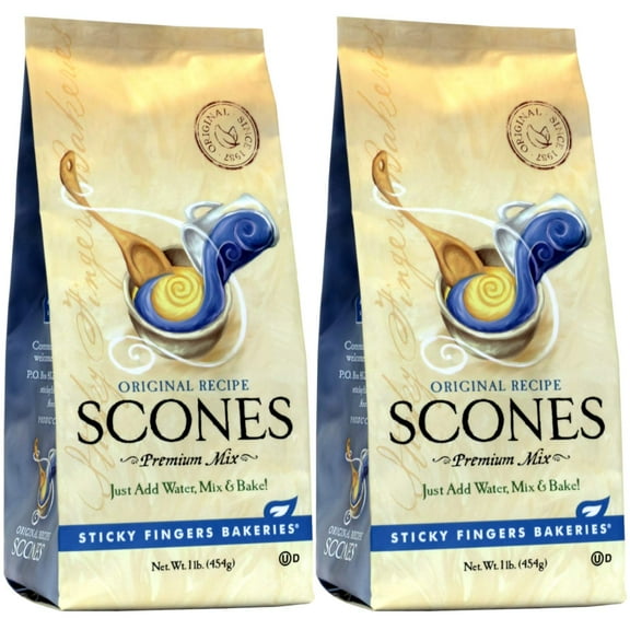 English Scone Mix, Original Flavor by Sticky Fingers Bakeries – 16 OZ, Pack of 2