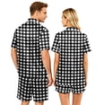 thumbnail image 5 of Matching Outfits for Couples Silk Satin Short Sleeve Button Down Pjs Sleepwear Satin Pajama Shorts Set Soft Loungewear S-Xxxxl(Women), 5 of 5