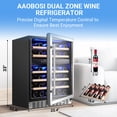 thumbnail image 3 of BODEGA 24 Inch Dual Zone Wine Cooler, 46 Bottle Wine Fridge, Built-in or Freestanding Wine Refrigerator with Glass Door, LED Control, Stainless Steel, 3 of 9