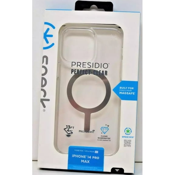 Speck Presidio Perfect-Clear with Chrome MagSafe Case For iPhone 14 Pro Max-Clear