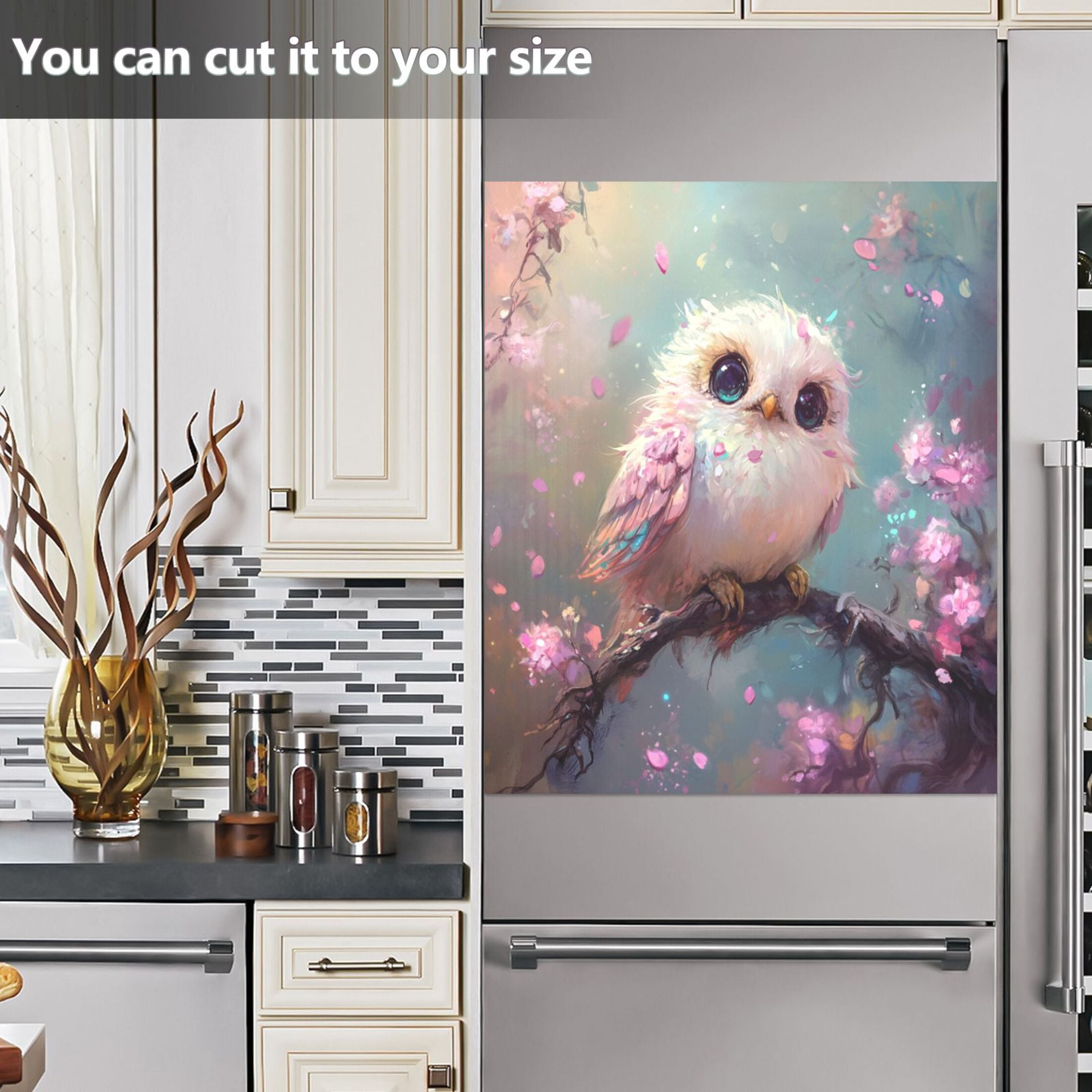 Dishwasher Magnetic Sticker 23x26 Inch Refrigerator Magnetic Sticker Washing Machine Magnetic Sticker Kitchen Panel Magnetic Sticker Home Decor Super Beautiful Owl