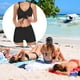 thumbnail image 4 of Greeniant Traje de baño de mujer con cordón atado inalámbrico acolchado conjunto de deportes de baño vacaciones de verano poliéster Nylon traje de Traje de baño Negro M Greeniant OD021111-17, 4 of 6
