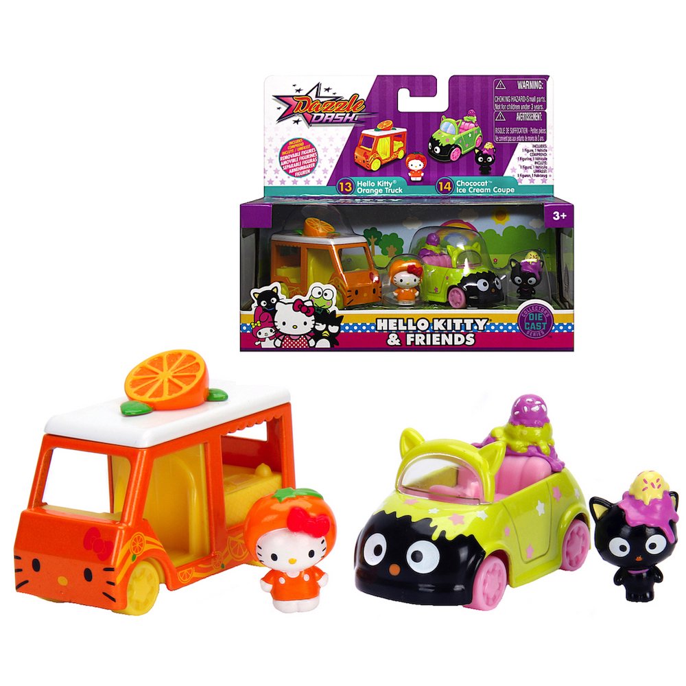 Hello Kitty Orange Truck & Chococat Ice Cream Coupe Truck Metals