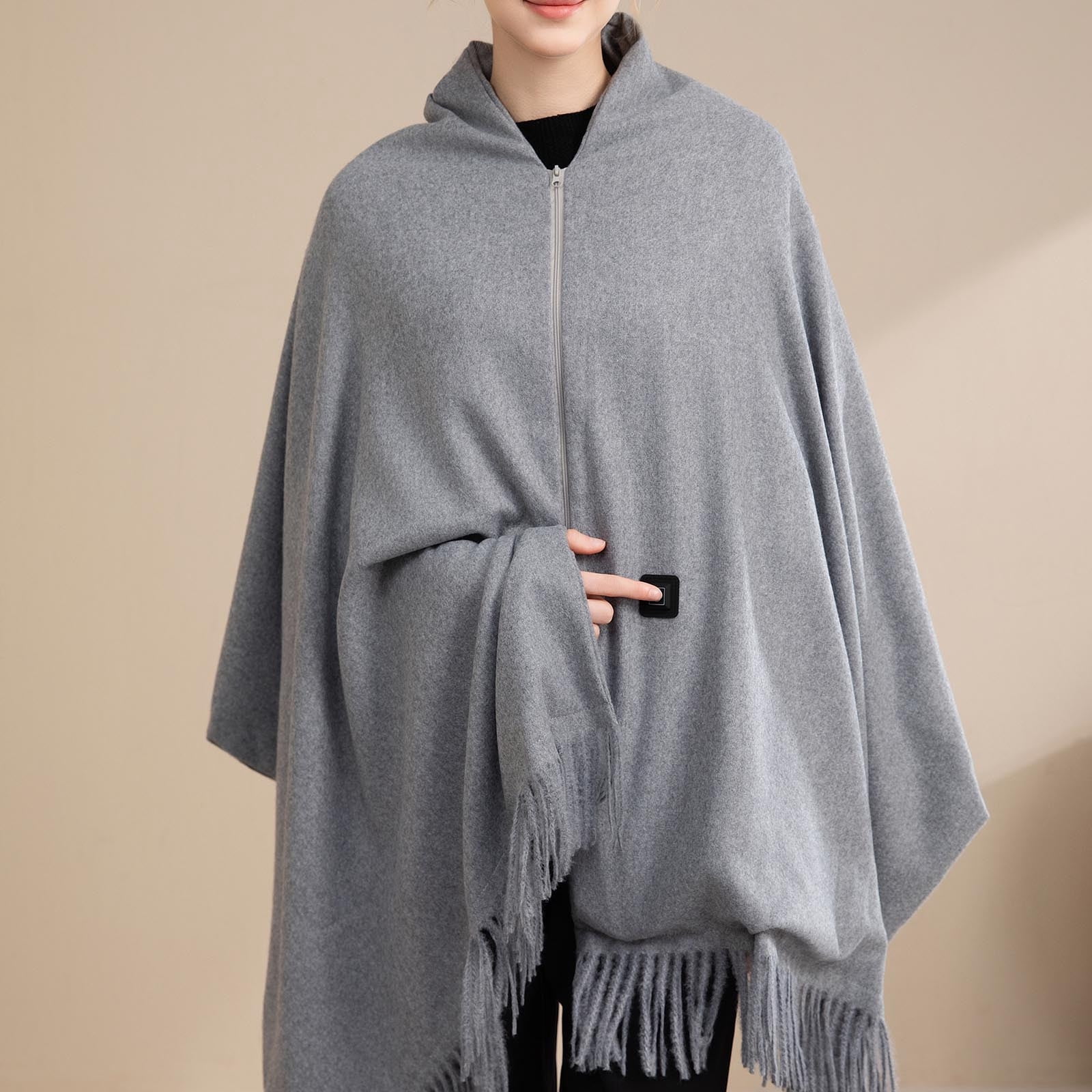 USB Heated Blanket, Wearable Portable Throw Wrap with Zipper, Washable Electric Blanket for Home Office Travel