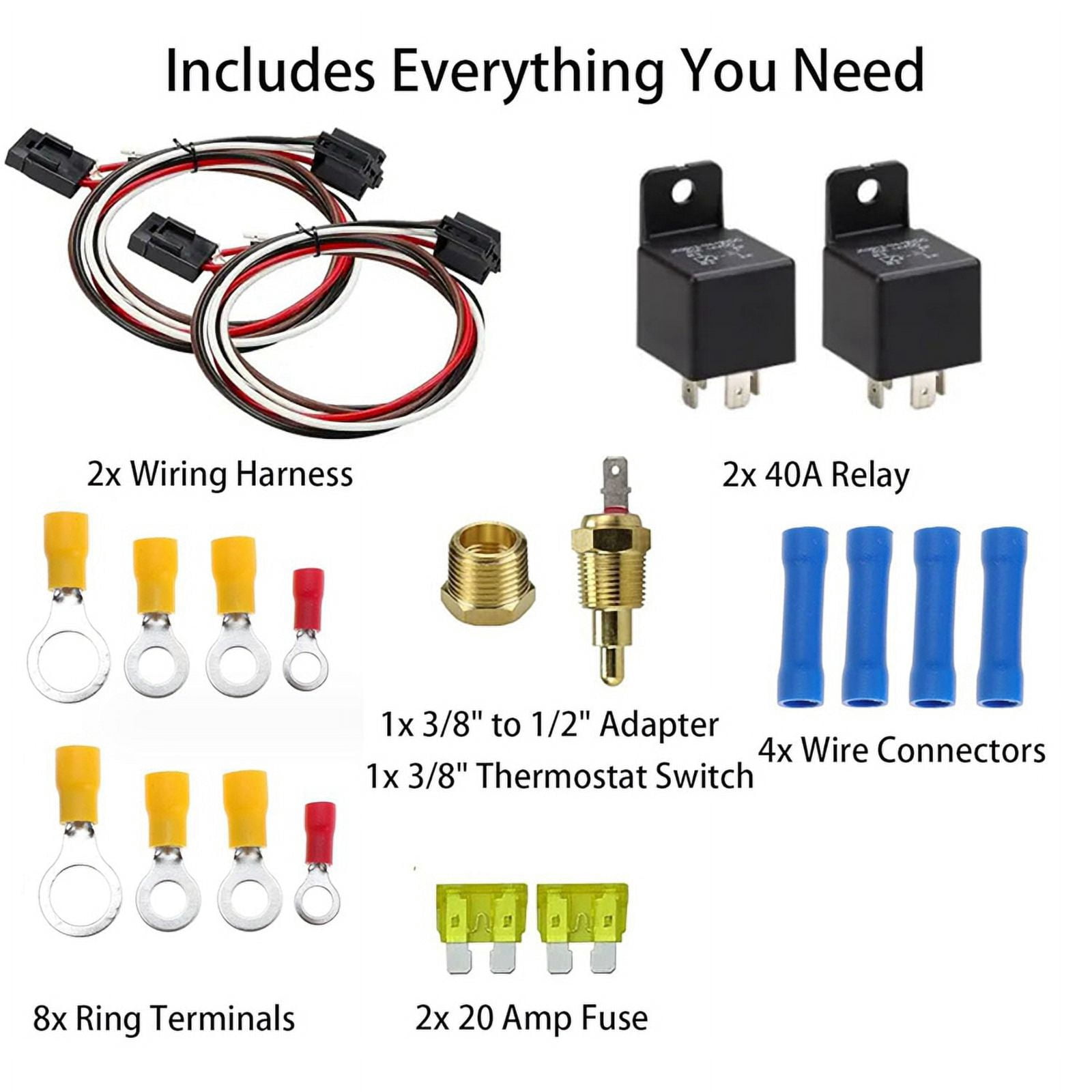 40 AMP Automotive Relay Thermostat Switch Kit