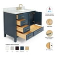 thumbnail image 3 of Ariel Cambridge 43 In. Right Offset Rectangle Single Sink Vanity With Carrara White Marble 0.75 In Countertop In Midnight Blue, 3 of 10