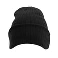 thumbnail image 2 of Top Headwear Cable Knit Long Winter Beanie - Black, 2 of 2