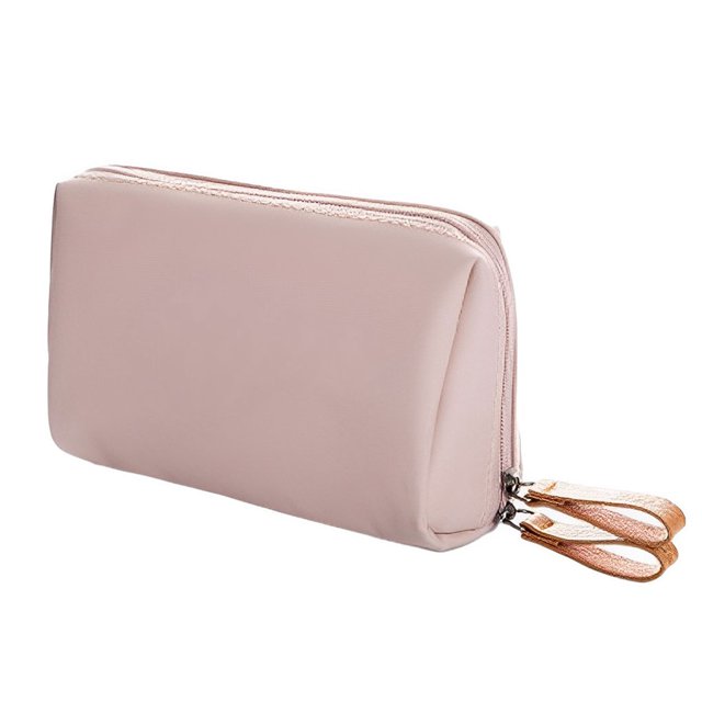 Injueey Bolsa de cosméticos impermeable elegante y funcional para mujer para viaje apariencia elegante bolsa de aseo cosmética de Color Almacenamiento y organización del hogar gris rosa