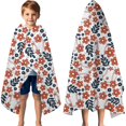 thumbnail image 3 of White Baseballs with Red Flowers Pattern Hooded Bath Towel，60"x35" for Ages 3 To 12 Kids, Quick Dry Lightweight Soft Microfiber Hood Beach Towel Cover Up for Kids, 3 of 7