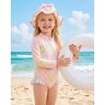 thumbnail image 3 of Girls One Piece Swimsuits Long Sleeve Mermaid Swimsuit for Girls Cute Bathing Suits Girls Bathing Suits Size 7-8 Pink, 3 of 7