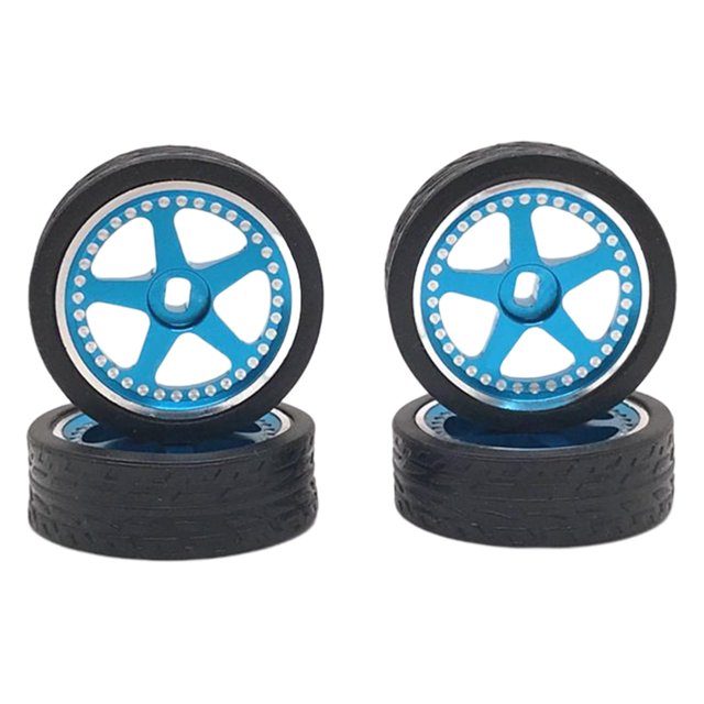 1/28 RC ruedas neumáticos RC coche repuestos plástico Universal Metal piezas para Wltoys DIY accesorios modelo RC Hobby coche camiones , azul Sunnimix ruedas de oruga rc
