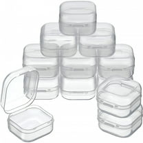 FACEGA 12 Pack Small Clear Plastic Storage Containers with Hinged Lids for Organizing,Mini Beads Storage Containers Box for Jewelry,Hardware,Game Pieces,Crafts,Tiny Beads and More Small Items