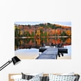 thumbnail image 1 of Wooden Dock Autumn Lake Wall Mural by Wallmonkeys Peel and Stick Graphic (48 in W x 32 in H) WM37732, 1 of 4