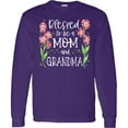 thumbnail image 3 of Inktastic Blessed to Be a Mom and Grandma Pink Flowers Long Sleeve T-Shirt, 3 of 5