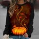 thumbnail image 2 of Tops casuales de cuello redondo de manga larga con estampado de Halloween para mujer Pompotops FGAJ4318, 2 of 4