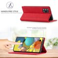 thumbnail image 4 of Compatible with Samsung A51 4G Wallet Case, PU Leather Flip Folio Case with Card Holders RFID Blocking Kickstand [Shockproof TPU Inner Shell] Phone Cover For Samsung Galaxy A51 4G, Red, 4 of 11