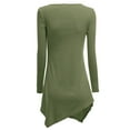 thumbnail image 3 of Doublju Womens Long Sleeve V-Neck Tunic Handkerchief Longline Tunic T-Shirt Dress, 3 of 3