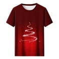 thumbnail image 5 of CLOISE Graphic T Shirts for Women Plus Size Christmas Tree Crew Neck Tee Tops Short Sleeve Pullover Slim Funny Dinner Clothing M, 5 of 6
