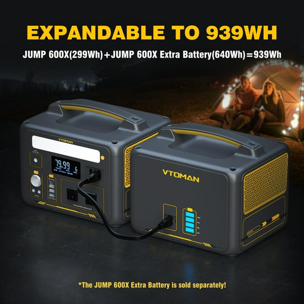 VTOMAN Jump 600X Portable Power Station, 600W Indoor Solar