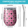 thumbnail image 5 of 12oz Stemless Wine Tumblers Pink Pug Puppies Vacuum Insulated Stainless Steel Travel Tumbler Cups Mug with Lid and Straw for Champaign,Cocktail,Beer with Cleaning Brush, 5 of 5