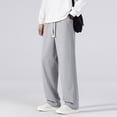 thumbnail image 2 of Rexolia Mens Big Tall Straight Sweatpants Uncuffed Open Hem Slight Stack Drawstring Casual Dark Gray S, 2 of 6