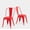 Salsa Red, variant on SOLEGGIATA Metal Dining Chair Set of 2 Stackable Indoor Outdoor Industrial Vintage Chairs Obsidian Black Color