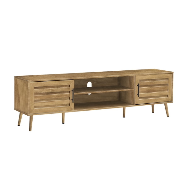 Tv Stand - 72" - Console - Media Center - Storage - Living Room - Walnut Wood