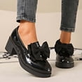 thumbnail image 3 of Wensltd Fashion Shoes for Women Spring Fall Solid Color Retro Comfortable Mid Heel Loafers, 3 of 9