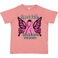 thumbnail image 3 of Inktastic Breast Cancer Awareness Hope and Faith with Butterfly Ribbon Girls Toddler T-Shirt, 3 of 5