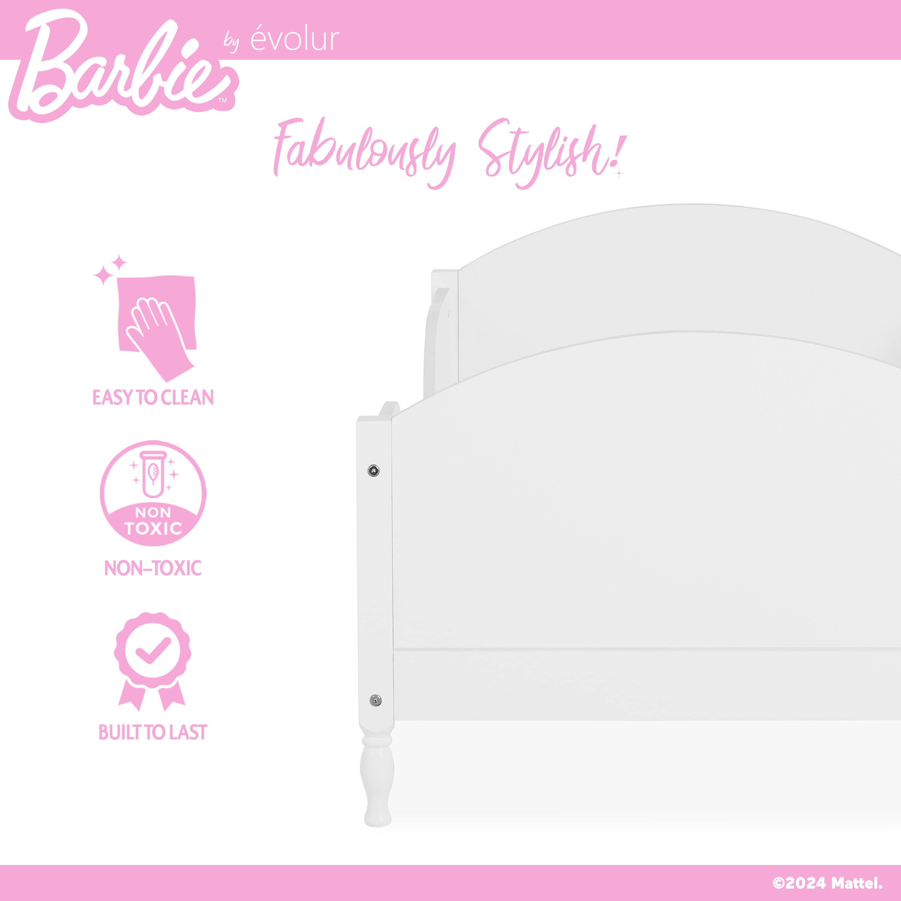 Evolur Barbie Dreamscape Toddler Bed in White