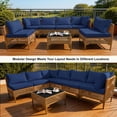thumbnail image 2 of 7-Piece Outdoor Furniture Set Oversized Patio Conversation Set with Thick Cushions and Tempered Glass Coffee Table for Garden, Deck, Poolside, Backyard-Blue Cushions, 2 of 6