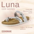 thumbnail image 6 of Cushionaire Luna Cork Footbed Sandals for Women – Comfortable Slip-On Women's Shoes with Genuine Suede Footbed & Arch Support | Slides for Women, 6 of 21