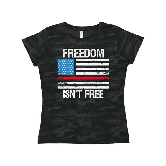 Inktastic Grunge American Flag Freedom Isn't Free Women's T-Shirt