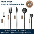 thumbnail image 3 of Bestdin Silverware Set, 20-Piece Stainless Steel Flatware set, Tableware Cutlery Set Service for 4, Utensils for Kitchens, Dishwasher Safe, Black, 3 of 8