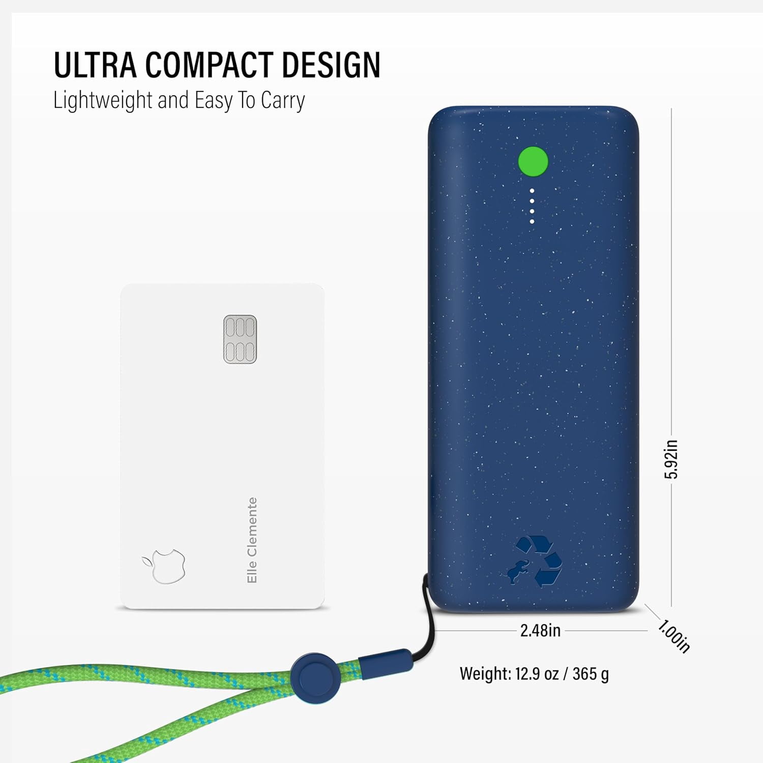 Nimble Champ Pro Portable Charger, 20,000mAh Power Bank with Cable, 65W Dual USB-C Fast Charging Battery Pack, Travel Essential Phone Power Bank for iPhone 16/15/14/13 Galaxy MacBook iPad Airpod
