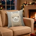 thumbnail image 4 of Lekihaqq 3D Alpaca Pillow Cover Plush Animal Print Cushion Case Soft Short Pile Faux Embroidery Style Home Decor Throw Pillowcase Cozy Bedroom Accent, 4 of 6