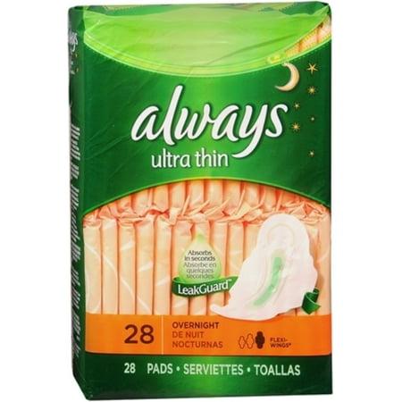 pads always walmart flexi overnight thin wings ultra each pack