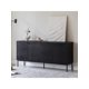 thumbnail image 3 of Gabinete lateral Gabinete de sala de estar tallado en teca Gabinete de entrada negro de madera maciza, 3 of 4