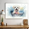 thumbnail image 3 of Maltese Dog Canvas Bathroom Décor - Unique Bath Wall Decor - Modern Canvas Bathroom Wall Art - Room Decor - Bathroom Decorations - Restroom Sign - Wall decor living room, 3 of 4