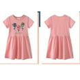 thumbnail image 6 of Emy Dola 2-7T Toddler Girls Cotton Dress Short Sleeve Cartoon Graphic A-Line Dresses for Little Kids - 1Pcs Floral, 6 of 6