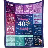 40th Birthday Gifts Women 50x60 inch Blanket, Gifts for 40th Birthday Woman, 40th Bday Gifts Women, 40 Year Old Birthday Gifts for Women, 40 Birthday Gifts for Women, 40th Birthday Decorations Women