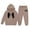 Q117 Khaki, variant on Angala 2 Piece Outfits For Girls Hooded Long Sleeve Bowknot Print Sweatshirt With Jogger Pants Set Girls Autumn Daily Wear Clothes