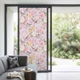 thumbnail image 3 of Pink Spring Floral Window Privacy Film, Elegant Farmhouse Flowers Birds Watercolor Static Cling UV Sun Blocking Tint Film Heat Control Windows Films for Bedroom Bathroom, Window Stickers 35.4"x78.7", 3 of 7