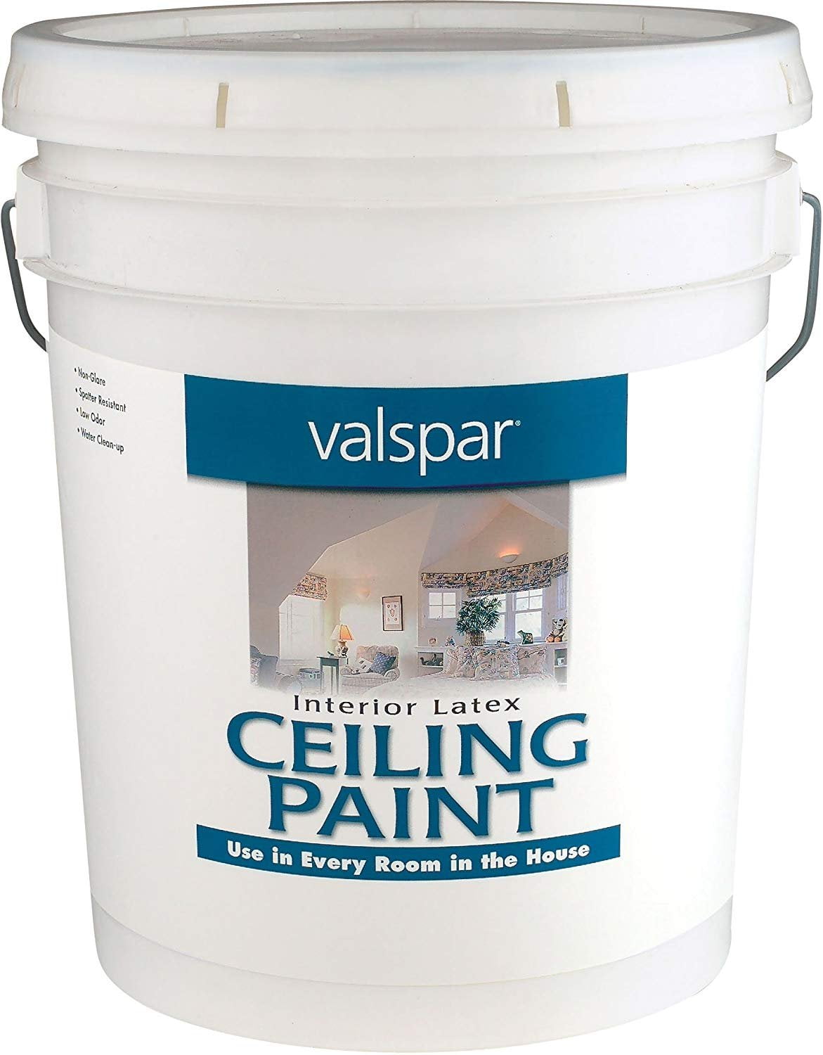 Valspar 1426 Interior Latex Ceiling Paint, 5Gallon, White