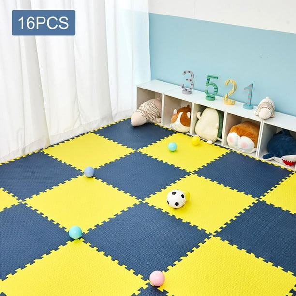 de rompecabezas para bebes juguetes entrelazados para ninos proteccion del piso de juego de espuma solida de bloqueo azul amarillo 16 piezas Baoblaze Alfombras de juego de espuma Bodega Aurrera en lin...